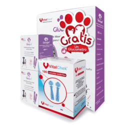 Kit Glucómetro Veterinario con 100 Tiras y 100 Lancetas (VitalCare)