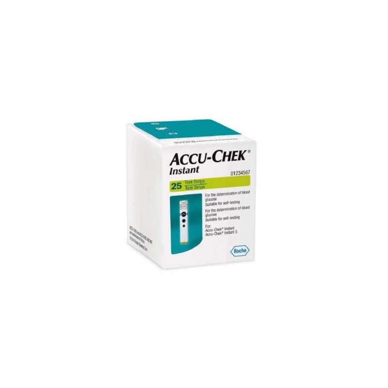 Accu-Chek Instant – Tiras reactivas para glucómetro con 25 (Roche Accuchek)