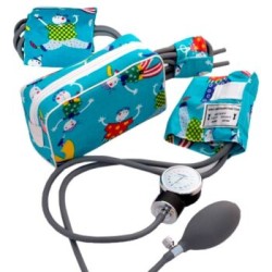 Set de Baumanómetro Aneroide Pediátrico con 3 brazaletes, Muñequitos (CheckATek)