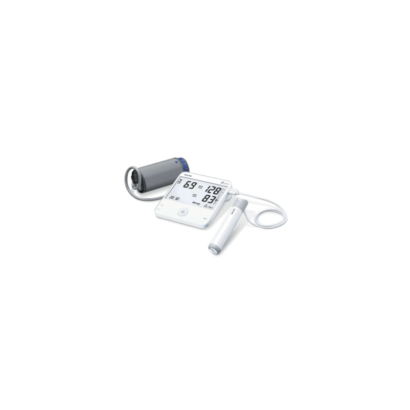Tensiómetro de brazo BM95 con Bluetooth, mide presión arterial y genera electrocardiograma (Beurer)