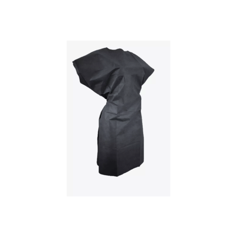 Bata Desechable para paciente S/Mangas, Negra, C/10 (Desechables)