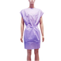 Bata Desechable para Paciente Sin Manga, Color Lila Con 50 piezas (Desechables)